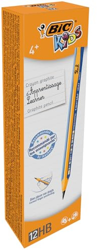 BIC Kids Jumbo Lernbleistifte HB, 12 Stück, ergonomische Dreikant-Bleistifte mit Orientierungslinie, bruchfeste Mine, Schreiblern-Stifte für Kinder ab 4 Jahren