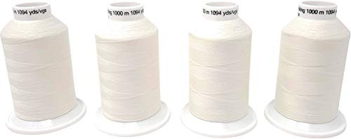 Gütermann Miniking Set Nähgarn Overlock-Garn Coverlockgarn 4 Konen Je 1000m (0800 Weiß)