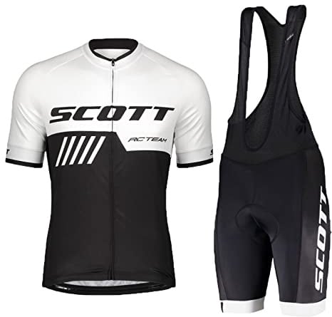 HOMTOL Herren Fahrrad Anzüge Kurzarm Fahrrad Trikot set Atmungsaktive Radtrikot Fahrradbekleidung Set Schnelltrocknend (Weiß, L)