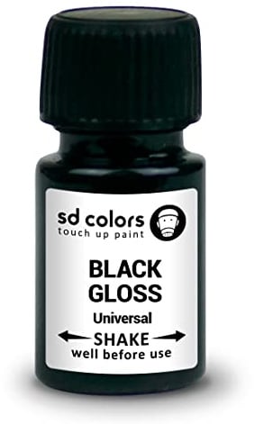 SD COLORS Ausbesserungslack, universell, Lackstift glänzend, Schwarz, 8 ml, für die Reparatur von Steinschlägen, Kratzern, Auto, Motorrad, Fahrrad, Leichtmetallfelgen