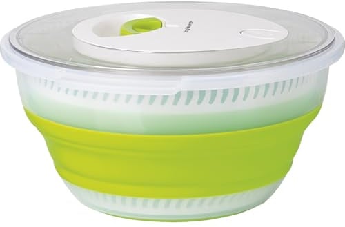 Emsa Basic Faltbare Salatschleuder, kunstoff, transparent/grün, 4 Liter