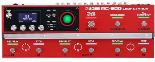 BOSS RC-600 Loop Station | Bodenlooper-Topmodell mit wegweisender Soundqualität und Flexibilität | 6 Stereo-Phrasen-Tracks | 9 Fußschalter | Riesige Effekt-Bibliothek | 2 XLR-Mikrofone