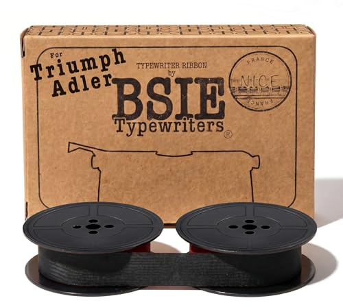 BSIE Typewriters – Adler Schreibmaschinen-Farbband Schwarz – Passend für Tippa, Gabriele 2000, Junior, Universal, Klein-Adler – GR1 / DIN 2103 / DIN 32755 – Getestet in Nizza, Frankreich