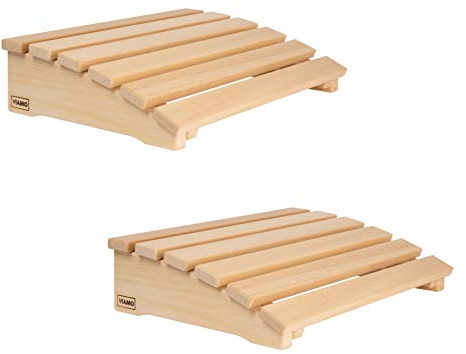 VIAMO® Sauna Kopfstütze Kopfteil Rückenlehne gebogen aus Abachiholz (Set aus 2 Stück), 39,5 cm x 30 cm