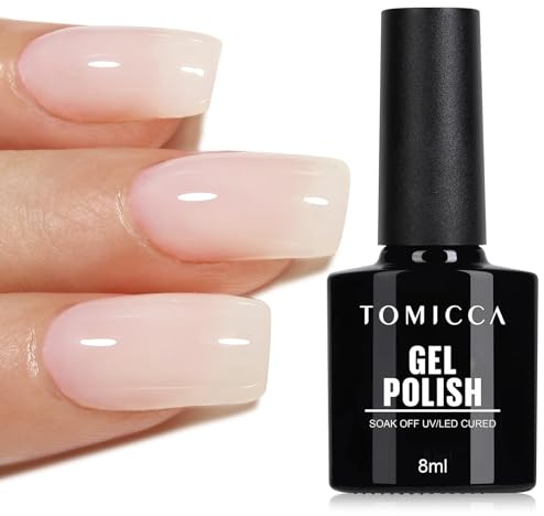 TOMICCA UV Nagellack Milchig Weiss, 8ml Milchig Weiß Gel-Nagellack, UV LED Soak Off Manicure Gel Lacquer Varnish