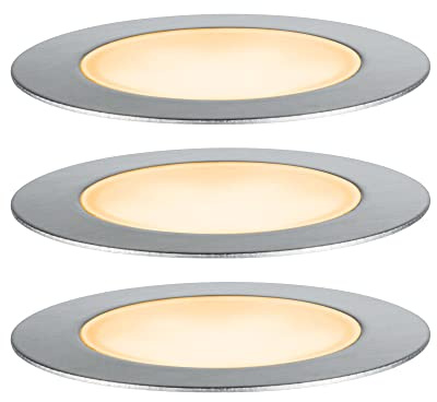 Paulmann Plug & Shine LED Bodeneinbauleuchte Set | Set aus 3 Leuchten, IP67 geschützt, 2200K Goldlicht, dimmbar, für Außenbereiche