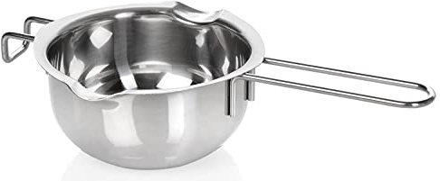 wenco Wasserbad Schmelzschale – Hitzebeständiger Schmelztopf mit Griff zum Schmelzen von Schokolade, Butter, Wachs – Spülmaschinenfest & Rostfrei – Perfekt für Backen, Kochen & DIY, Edelstahl, 14cm