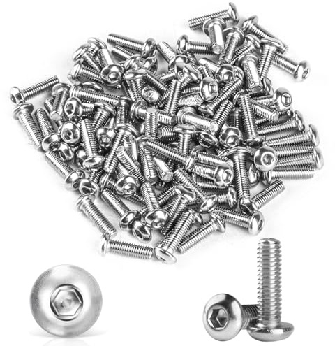 50 Stück M6 Schrauben Set, M6 x 16mm Linsenkopfschrauben mit Innensechskant Schrauben, A2 V2A Edelstahl Rundkopfschrauben Flachkopfschrauben Innensechskantschrauben Maschinenschrauben