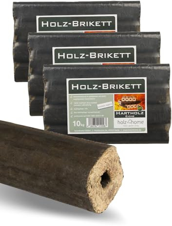 holz4home® Pini Kay Eichenbriketts 30 kg I 100% ohne Zusätze I Hochwertiges Brennholz als Kaminholz Ofenbriketts I Gebinde à 30 kg I Feuerholz Briketts Eichenbriketts