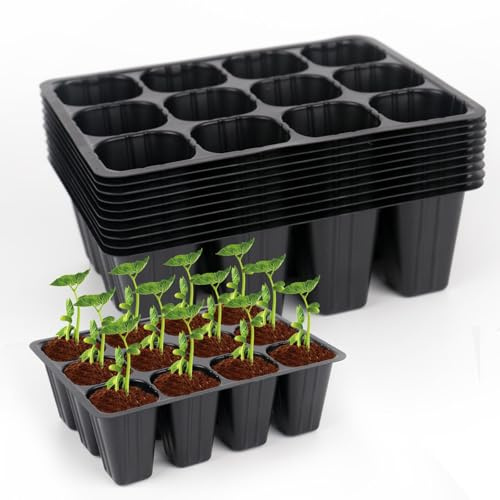 120 Zellen Setzling Starter Tabletts Wiederverwendbar, Mini Propagator, Gewächshaus Anzucht Set, Anzuchtschalen für Pflanzen Zimmergewächshaus Kunststoff Keimschalen für Kindergärten, Anzucht