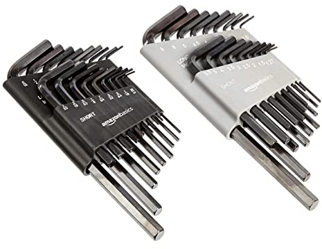 Amazon Basics Innensechskant-Schlüssel-Set, 36-teilig, Zoll/SAE und metrisch