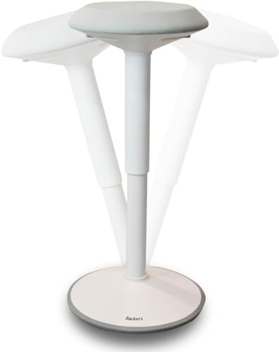 Backerz Bürohocker Ergonomisch TESTSIEGER, Höhenverstellbarer Stehhocker | 55–80 cm | Ergonomischer Hocker für Büro & Schreibtisch | Büro Stehstuhl Schwingeffekt | Wackelhocker Büro Arbeitshocker