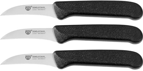 GRÄWE Obstmesser, 3er Set, Gemüsemesser, kleines Küchenmesser-Set, Schälmesser, Edelstahl, schwarz, super scharf geschliffen