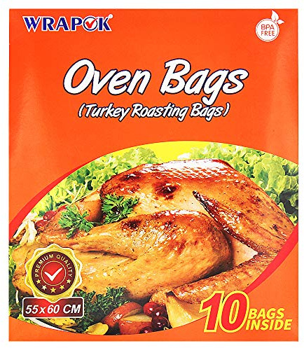 WRAPOK Großer Truthahn Bratbeutel Kochofen Hühnchenbeutel Für Fleisch Geflügel Fisch Meeresfrüchte Gemüse - 10 Beutel (21,6 x 23,6 Zoll)