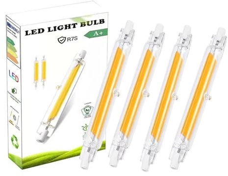 Dvnoua R7S LED 78mm Dimmbare 10W Lampen, 4 Stück, Kaltweiß 6000K, 1000LM, LED Leuchtmittel, E26, G30, 1000W Äquivalent, Outdoor