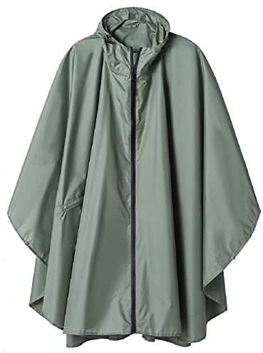 Regen Poncho Jacke Mantel für Erwachsene mit Kapuze wasserdicht mit Reißverschluss im Freien