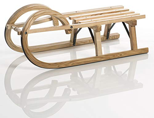 Sirch Hörnerschlitten Standard Plus mit Lattensitz (Länge: 85 cm, esche lackiert 2 Bockstützen)