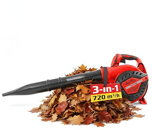 HECHT Benzin Laubbläser & Sauger – 2-Takt Kombigerät 740 W | Umbaubares Benzin-Gebläse mit 50 L Fangsack, Laubhäcksler und Komfortgriff – Gartensauger für Laub im Garten