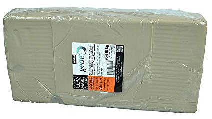 Pébéo - Gédéo Weißer Ton zum Brennen, Brot 10 KG - Tonerde Töpferei, Modellieren des menschlichen Körpers, Skulptur - Weißer Ton zum Brennen im Töpferofen - 10 KG