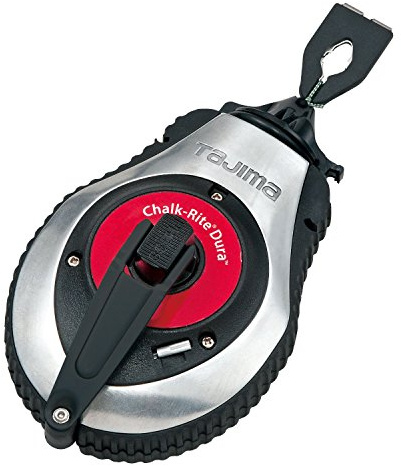 TAJIMA Chalk Line CR401S Chalk-Rite Dura Kreidebox mit extra dicker 1 mm Schnapplinie und integriertem Griffauslöser
