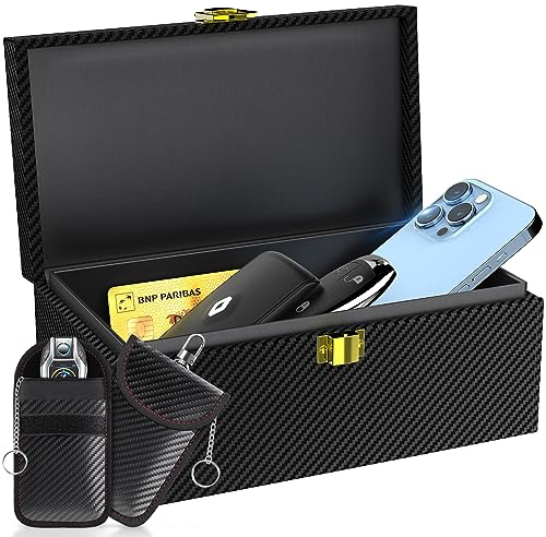 lanpard Keyless Go Schutz Autoschlüssel Box, Keyless Go Faraday Box für Sicheren, Kreditkarte und Autoschlüssel