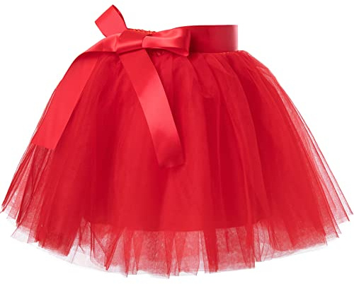 Tüllrock Kinder Tütü Rock Ballettrock Minirock Tanzkleid 7 Lagen Petticoat Ballettkleid für Partys Tanzen Kostüme Fasching Halloween
