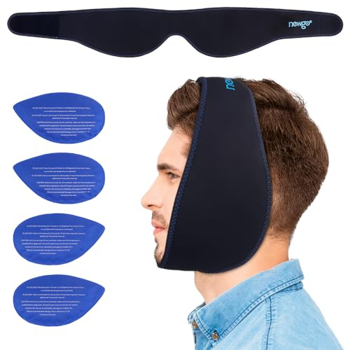 NEWGO Weisheitszahn Kühlkompresse Kühlpads Gesicht, kühlpads Zahn Op | Kühlakku Gesicht Weisheitszähne, TMJ-Schmerzlinderung und Zahnschmerzen Kieferentspannung, 4 Stück (schwarz)