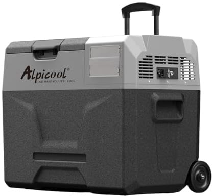 Alpicool Kompressor Kühlbox Auto 40L, 12/24V DC 100-240V AC Tragbare Kompressor-Kühler, geräuscharm, -20℃~20℃, Tragbarer Kühlschrank für Camping, Wohnmobil, Reisen (Batterie nicht enthalten)