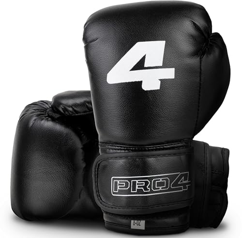 Pro4 Boxhandschuhe Kinder Next Champ speziell für 4 bis 7 Jahre abgestimmt - Ideal für Kampfsport wie Kickboxen, Boxen, Karate UVM. (schwarz/weiß, 6oz (4-7 Jahre))