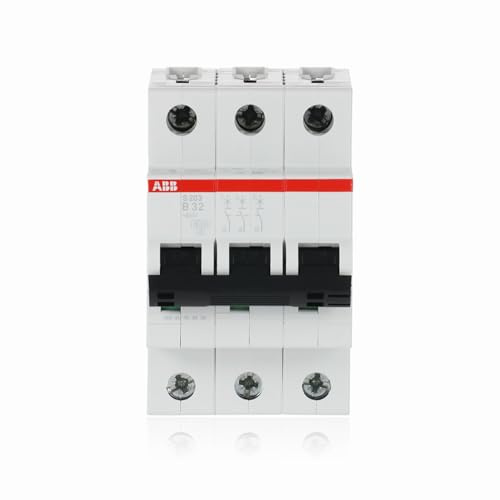 ABB S203-B32 Leitungsschutzschalter, 3-polig, 32 A | Charakteristik B, 6 kA Schaltleistung, DIN-Schienenmontage, Zuverlässige Industriequalität, 2CDS253001R0325