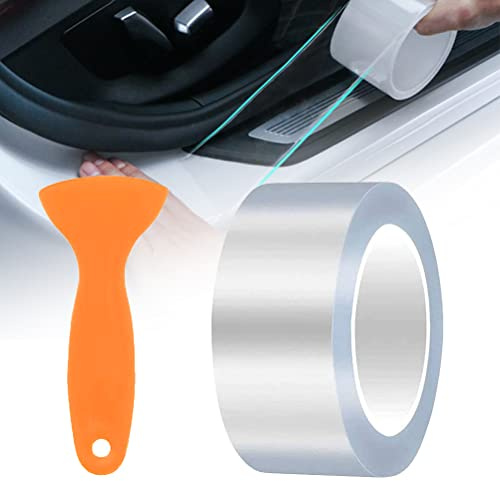 Lackschutzfolie Transparent, Kantenschutz Schutzfolie Auto Folie Selbstklebend, Universal Lackschutzfolien Autotür Auto Einstiegsleisten Aufkleber Blasenfrei für Fahrrad Motorrad (5cm x 10M)