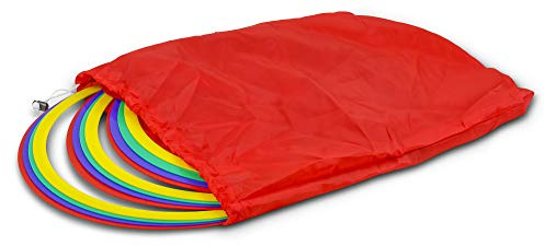 Vinex HAEST - Gymnastikringe Set, 12 Stück, Ø 45 cm, Koordinationsringe für Kinder & Erwachsene, Trainingsringe für Fußball, Leichtathletik, Turnen & Gymnastik inkl. Tragebeutel, Mehrfarbig