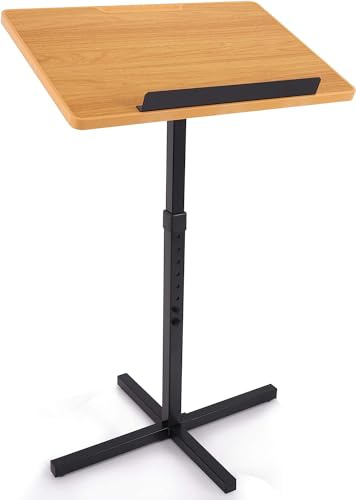Pyle Stehpult Höhenverstellbar – Mobiler Laptopständer & Stehtisch für Büro, Bühne, Präsentationen und Trauungen – Ergonomisch, Universal & Leicht, Schwarz (Top), Grau (Base)