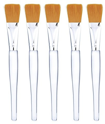Mudder 5 Stück Masken Pinsel Set, Maskenpinsel, Kosmetikpinsel | Gesichtsmaske Pinsel mit Klar Kunststoffgriff, Make up Pinsel, Ideal für Gesichtsmasken und Hautpflege