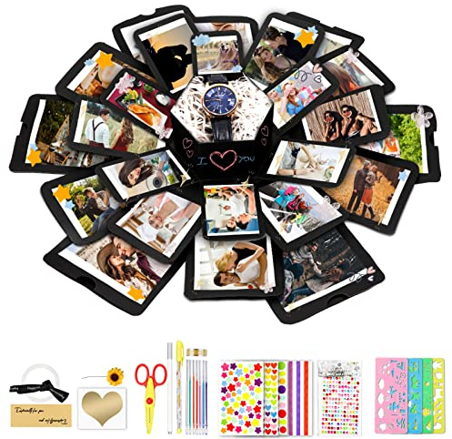 Überraschungsbox - Explosionsbox Geschenkbox DIY handgemachte Foto Überraschung Explosion Box für Weihnachten Geburtstag Jubiläum Valentinstag Hochzeitsgeschenk