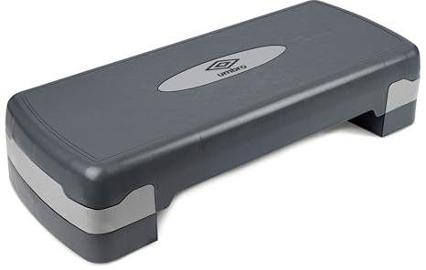 Umbro Stepper für Zuhause Höhenverstellbar 10-15 cm – Fitness Stepper mit Rutschfester Oberfläche für Reha und Training – Kompakt und Stabil – Grau/Schwarz – 68,3 x 29 x 10,4 cm