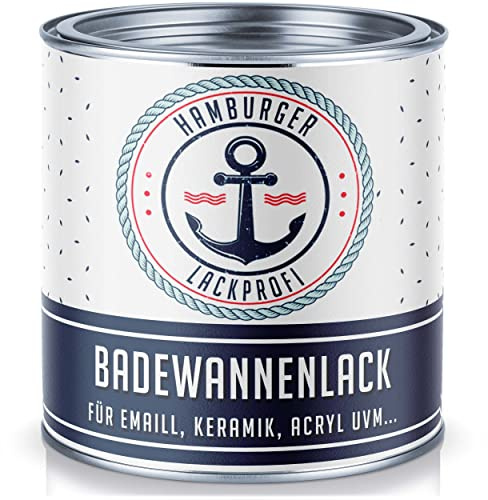 Badewannenlack GLÄNZEND Weiß RAL 9010 Badewannenbeschichtung Emaille Farbe // Hamburger Lack-Profi (2,5 L)