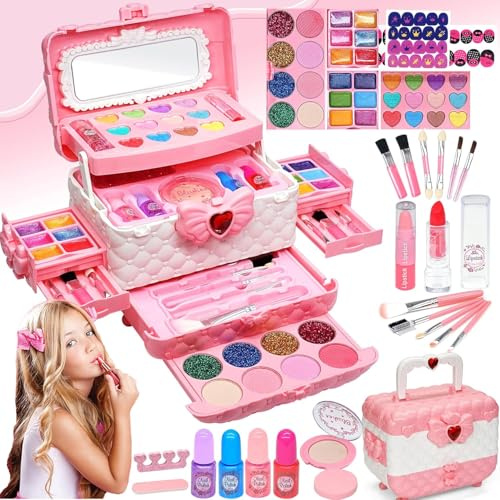 Kinderschminke mädchen Set - Kinder Schminkset dchen,Kinder Schminkkoffer dchen Spielzeug, Halloween Weihnachts Geburtstags Geschenke dchen 4-12Jahre