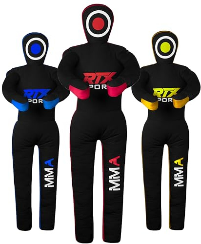 MMA Judo Grappling Dummy – Boxsack für Brazilian BJJ Jiu Jitsu Standposition Wrestling BJJ Dummy für Kampfsporttraining Leinwand Ungefüllt (Red - 70)