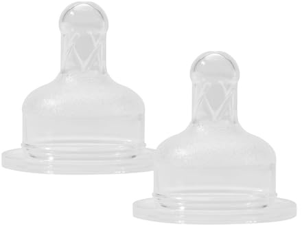 babynova Silikonsauger im 2er Pack für Babyflaschen mit Weithals - Ersatzsauger mit Anti-Kolik-Technologie - BPA-frei und Made in Germany - Größe S, langsamer Fluss für Tee