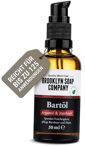 Bartöl (50ml) · BROOKLYN SOAP COMPANY · Beard Oil für Herren· Tägliche Bartpflege für einen weicherer Bart & weniger Jucken ✓