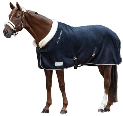 WALDHAUSEN Fleecedecke modern rosé, Nachtblau/roségold, 135cm