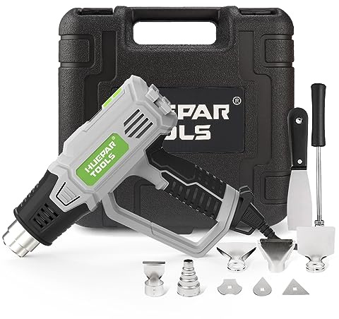 Huepar Tools Professional Heißluftpistole 2300 W mit LCD-Digitalanzeige, in Koffer, Temperaturbereich 50-660 °C, 10 Zubehör, Überlastschut, H01 EU-C