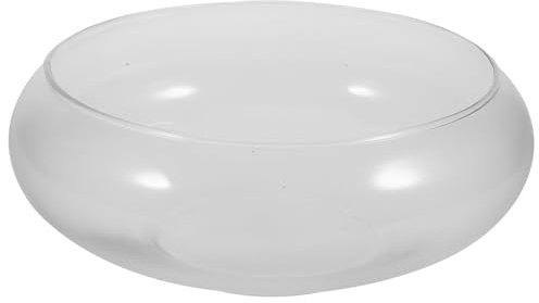 DOITOOL Transparente Fischglasvase, Glasblasenschale, rund, flach, Pflanzgefäß, Terrarium, Fischschale, Seerosenschale, breite Öffnung, Wasserpflanzentopf, Hydrokultur-Pflanzgefäß, Glas, Aquarium