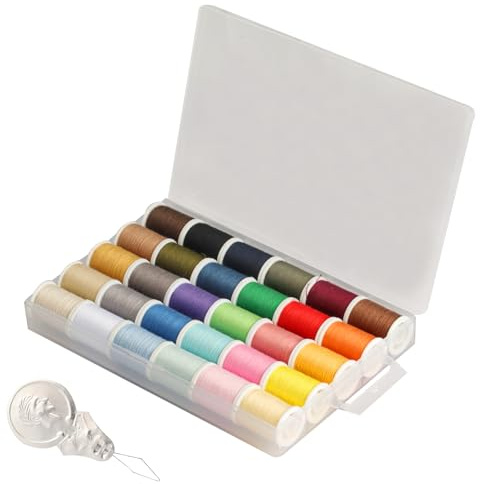 Nähgarn für Nähmaschine, 30 Farben Nähfaden Set, Nähgarn Sortiment Set Nähmaschinengarn, Polyester Nähzubehör für Overlock Garn Nähmaschine Patchwork Filzhandwerksherstellung, mit Nadeleinfädler