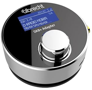 Albrecht DR 54 Digitalradio-Tuner, Mini Adapter mit FM-Transmitter, Aufrüsten von KFZ-Radios & heimischen Stereo-Anlagen, DAB + Sender-Empfang