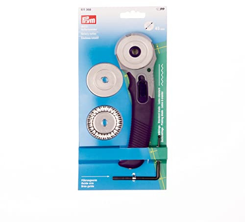Prym Rollschneider Multi mit 3 Klingen 45 mm, Edelstahl, Violett, 611368
