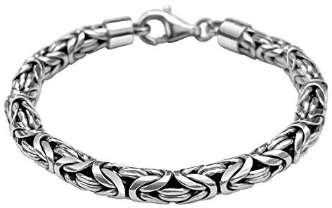 Avesano Königskette Armband 925 Silber Herren 6 mm Königsketten-Armband Handgefertigtes Silberarmband mit Schmuck Box Länge 19 cm verfügbar 102094-019