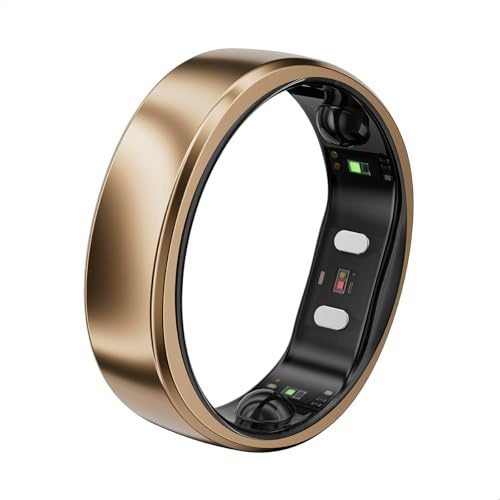 RingConn Gen 2 Air, Ultra-schmaler AI-Smart Ring, 10-Tage Akkulaufzeit, Schlaf/Stress/HR-Tracker, Smartringe für Herren & Männer, IP68 wasserdichtes, kompatibel mit iOS & Android (Dune Gold, 10)