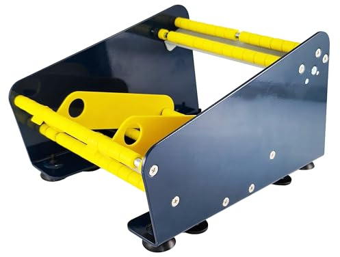 KLEBESHOP24 Etikettenspender | Manueller Spender für Klebepunkte & Etiketten | Nutzbreite wählbar | Mit Saugnäpfen | Aus robustem Metall | Auftischgerät / 162 mm Nutzbreite, mit 2 Rollentrennern